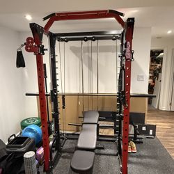 Gym Rack + weight Plates + Bench 