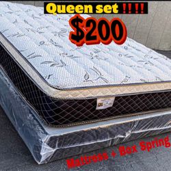 Queen Size Pillow Top Mattress Set ‼️‼️