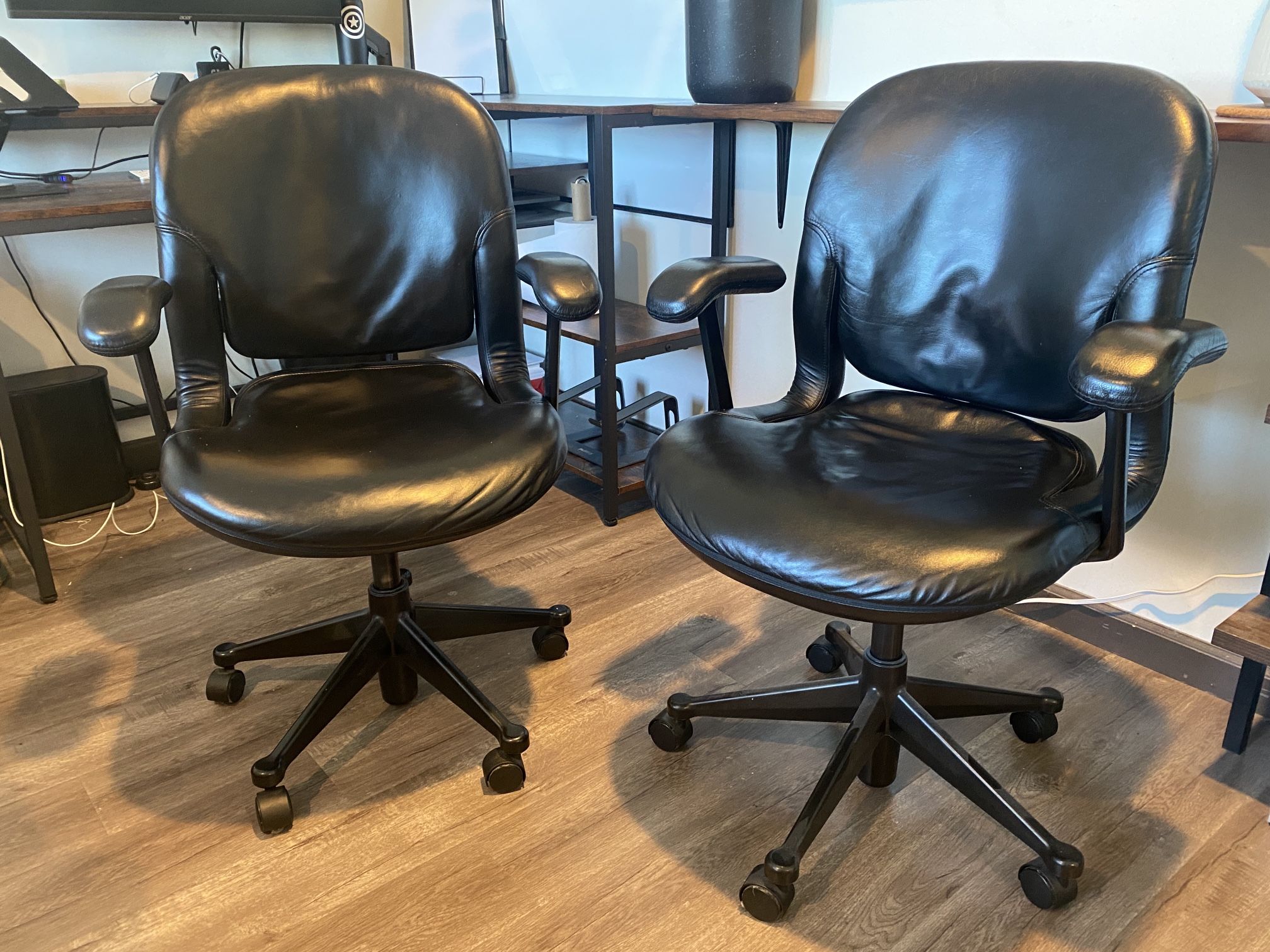 Authentic Vintage Herman Miller Leather Office Chairs - Near Perfect Condition