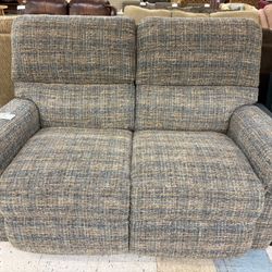 Gray & Blue Double Reclining La-Z-Boy Loveseat