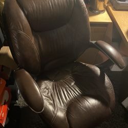 Brown Leather Adjustable Office Chair