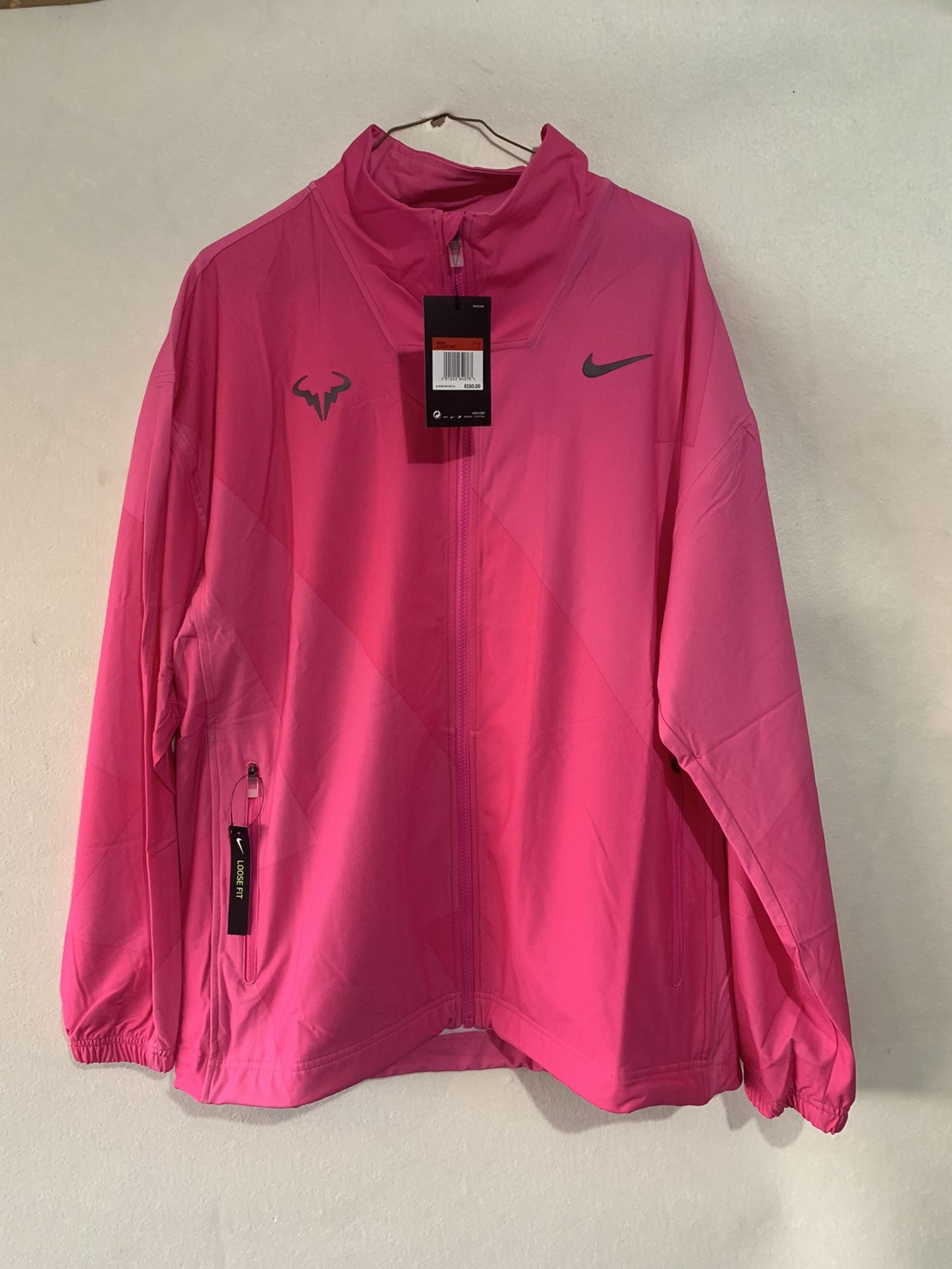 Nike Court Rafa Nadal Full Zip Tennis Jacket Pink Men's Size L AJ8257 686