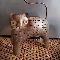 Metal Cat Candle holder 