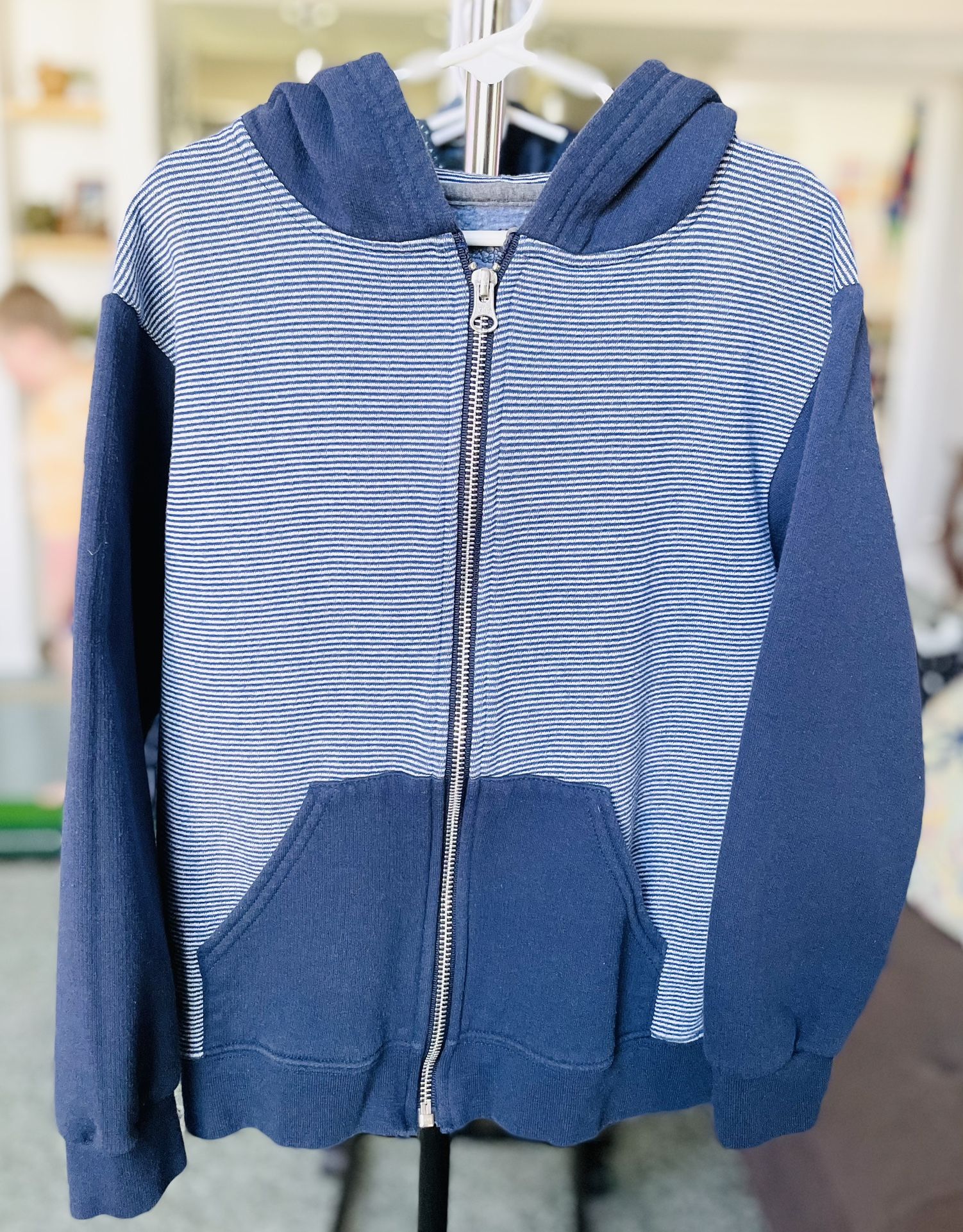 Fruit Of The Loom Boys M (8) Long Sleeve Zipper Hoodie In Blue