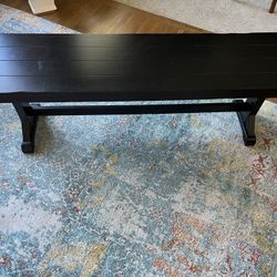 Like New Black Wood Bench - 60” L