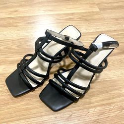 Black Strappy Heels - Size 6