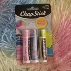 New Unopened 3pc ChapStick "Vacation Getaway Collection"