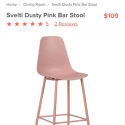 Svelty Dusty Pink Bar Stool