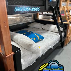 Twin Full Black Bunk Bed With Mattresses New Camas Nuevo