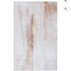 SAFAVIEH Tacoma Stella Traditional Machine Washable Area Rug, Beige/Gold, 8' x 10'