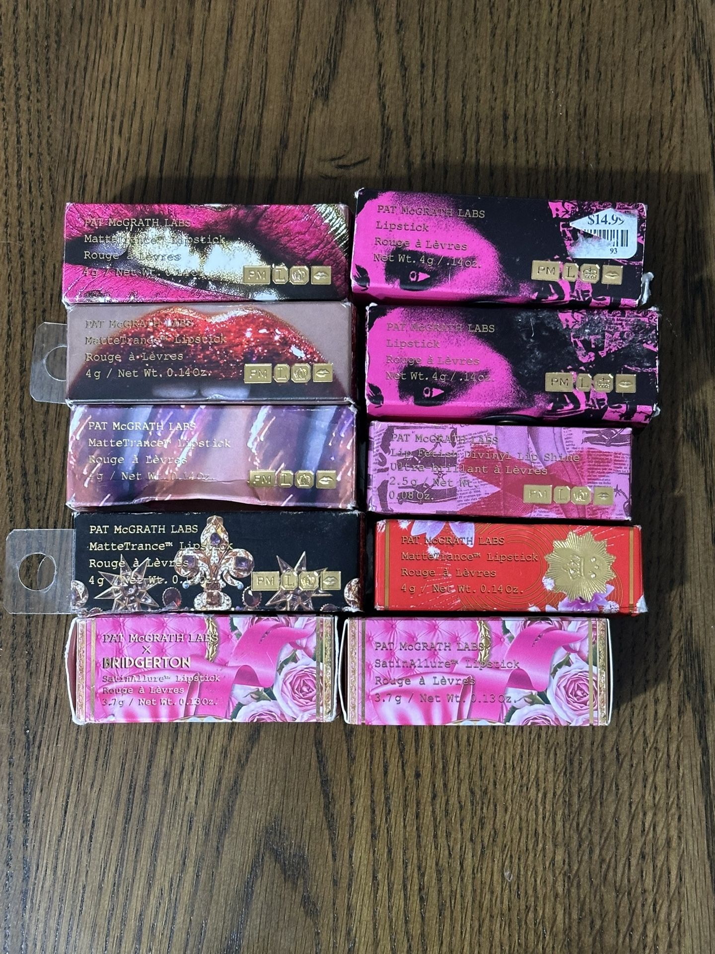 Pat McGrath: 1 Fetish Lip Shine, 5 MatteTrance, 2 Satin Allure, and 2 Lipsticks