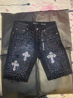 Purple Jorts Rhinestones S34