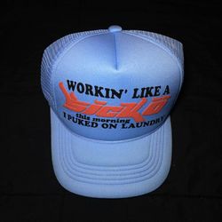 Sickö ‘LAUNDRY’ Trucker Hat os Light Blue 