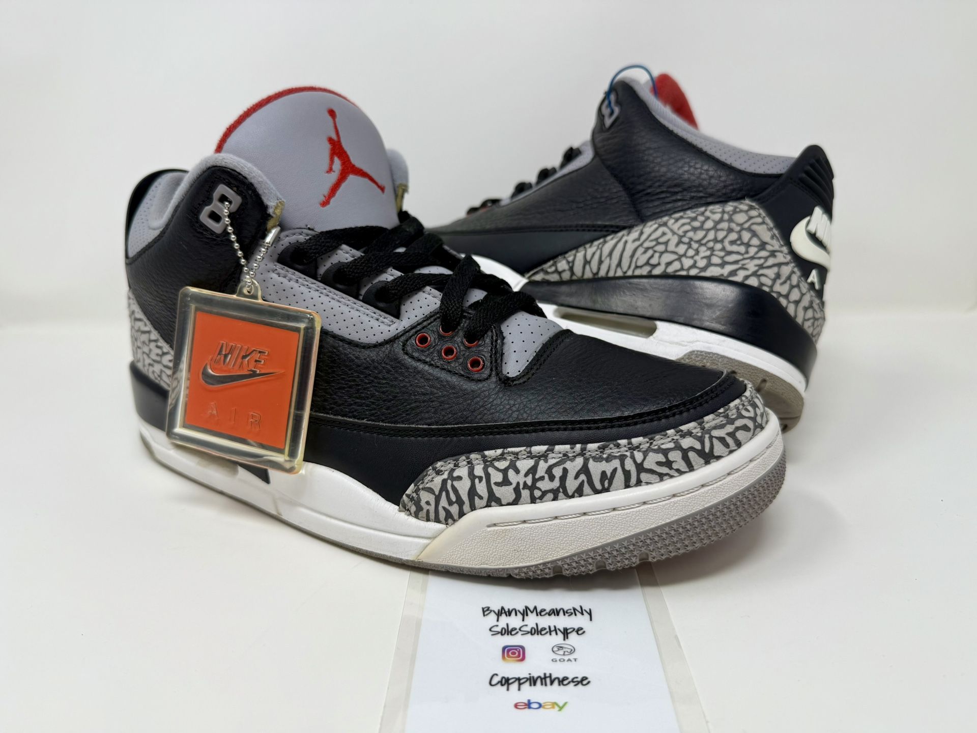 USED 2018 NIKE AIR JORDAN RETRO BLACK CEMENT 3 III SIZE 12