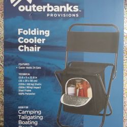 Brand New Cooler Chair Ice Chest Camping Sports Events Chair- Black