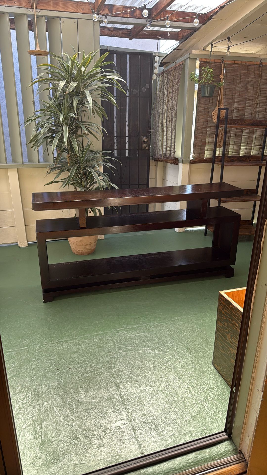 Dark Wood Media Console Side Table
