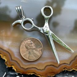.925 Scissors Pendant Plata