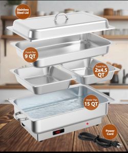 New Other Garvee 1 Full & 2×1/2 Pan Electric Chafing Dish W/ Temperature Control