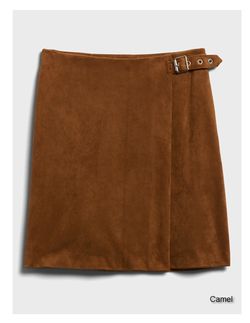 NEW Banana Republic Vegan Suede Wrap Skirt Size 6