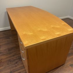 Desk With File. Cabinet Wood 