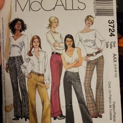 Size 4-6-8-10; Trousers / Pants * McCalls 3724 * Low Rise Wide Leg
