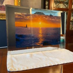 Vintage 70s Motion Light-Up Sunset Wall Art (Sound & Motion) – Large Mirrored Frame