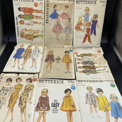 Lot Of 22 Butterick Vintage Patterns Kids, Womens, RARE !