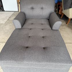 Chaise Lounge - Gray Fabric