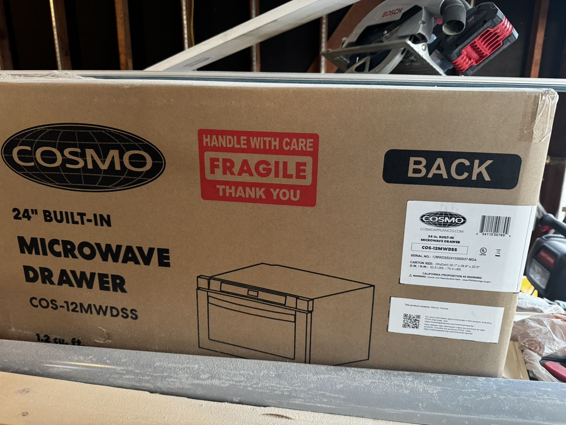 Cosmo 24” Built-In Microwave Drawer