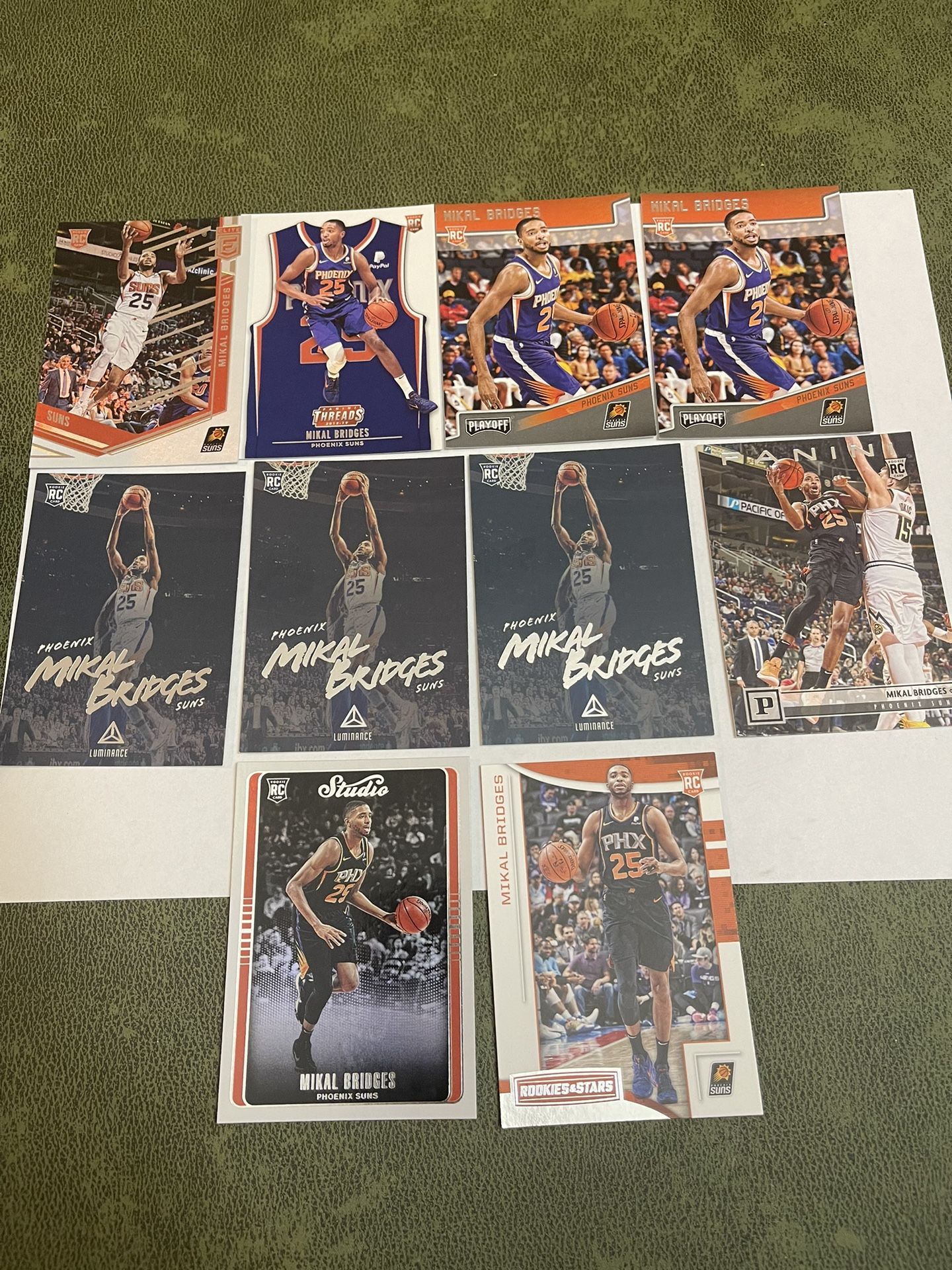 Lot of 10 2018/19 Mikal Bridges NBA Rookie Cards