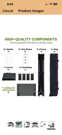Canopy and weight