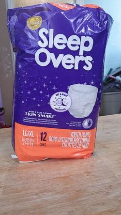 Brand New Sleep Overs Youth Nighttime Underwear LG/XL – 48 Packs Available