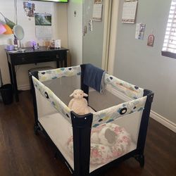 Graco Play Pen, Bath Tub, Rocking Horse, and Chair 