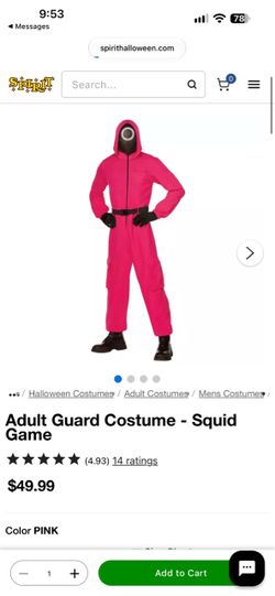 Squid Games  Adult Guard Costume (Used 1 time)