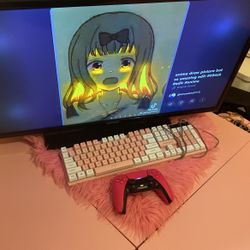 Pink L Shaped Desk