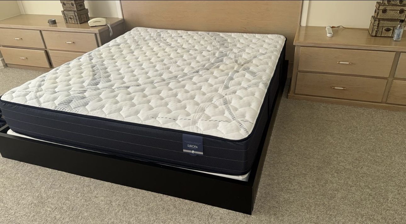 King Mattress, frame & box spring (Mattress is Dirty)