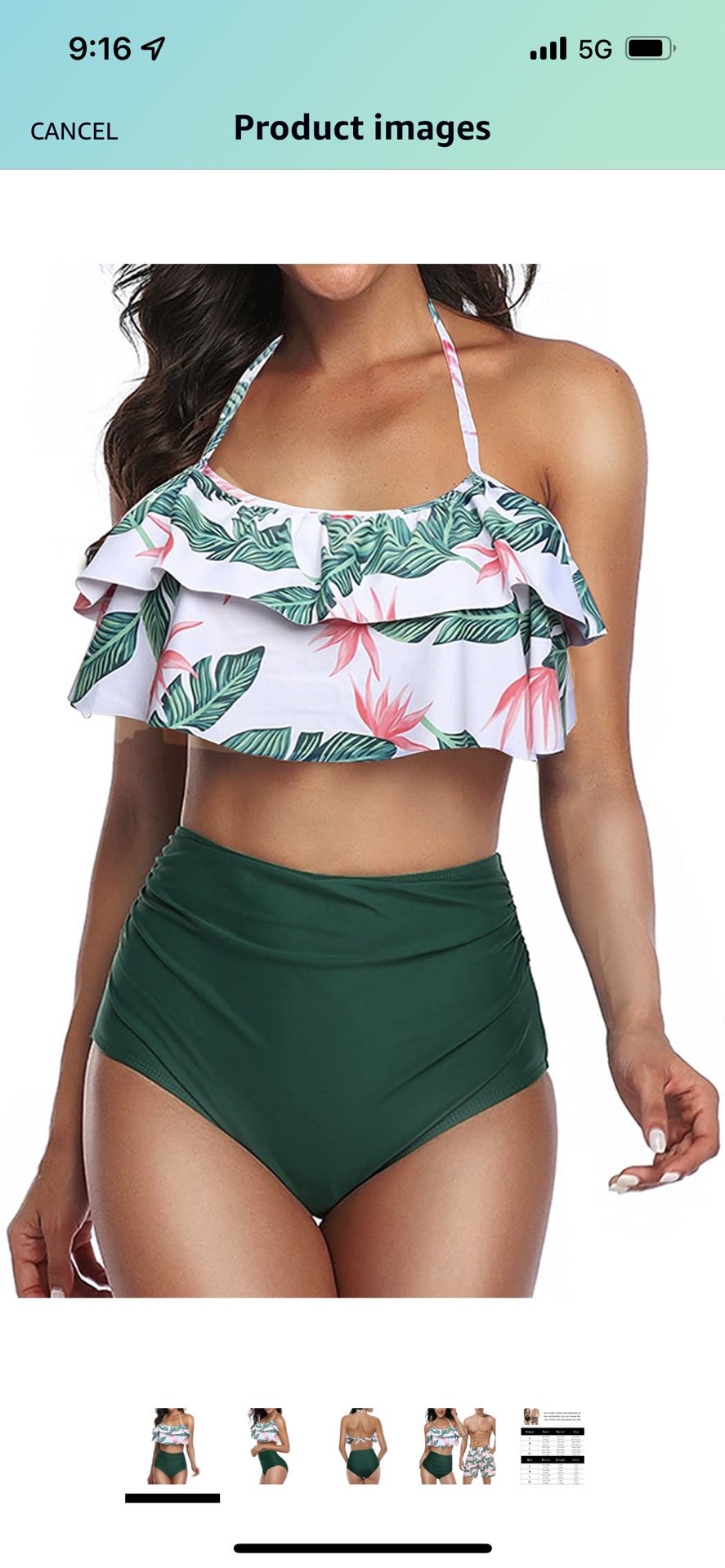 Women 2 Piece High Waisted Bikini Set