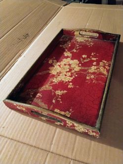 Painted wood tray