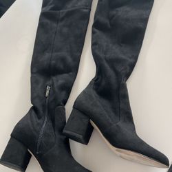 Sam Edelman Thigh High Boots Faux Suede Black