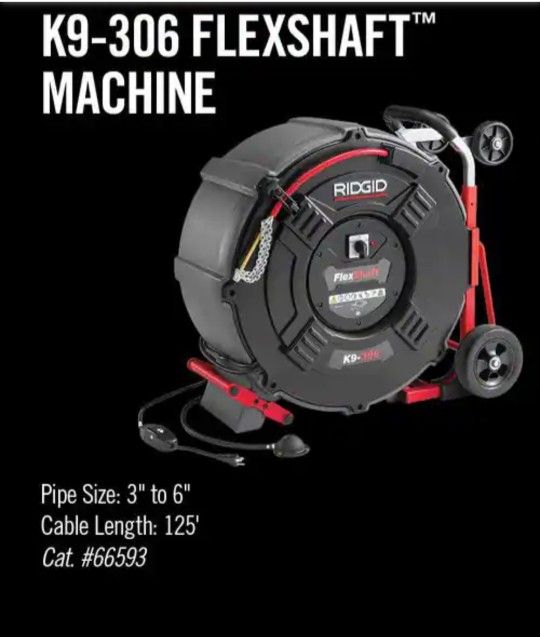 Ridgid K9-306 Flexshaft Professional Drain Cleaning Machine 66593