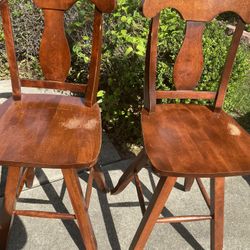 Wooden Barstools (2)