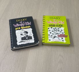2 Diary of a Wimpy Kid Books (Old School) and (Hard Luck)