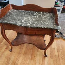 Black Marble End Table