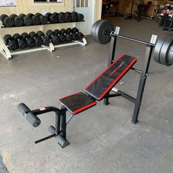 100LB Weight Plate Set with Adjustable Bench- NEW IN BOX