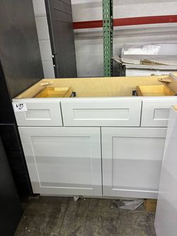 White Shaker base cabinet 42"
