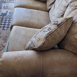 Brown microfiber couch