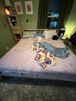 <6mo nectar king sized mattress with IKEA frame