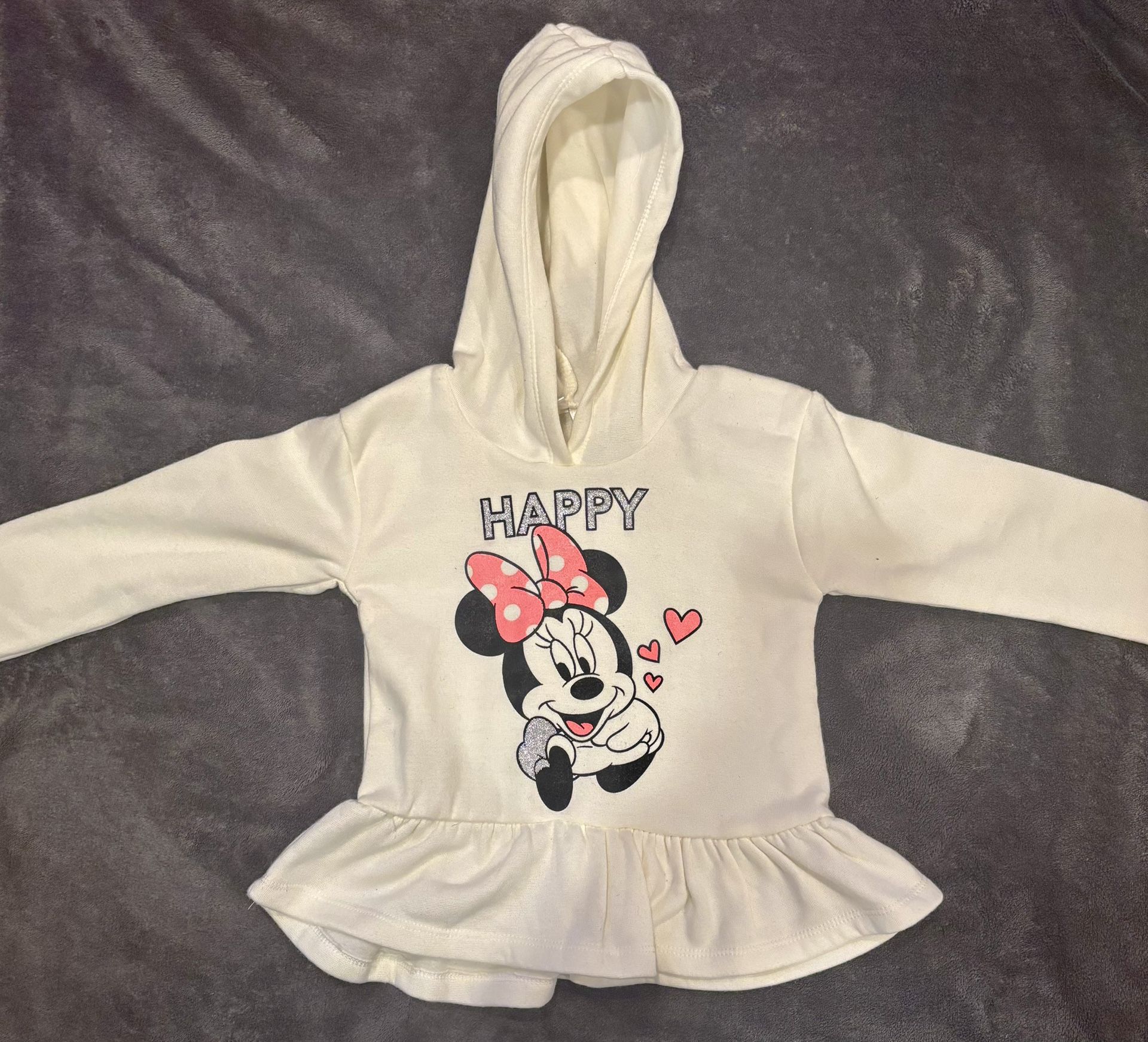 Disney Junior Minnie Mouse ruffled hoodie sweatshirt 5T 