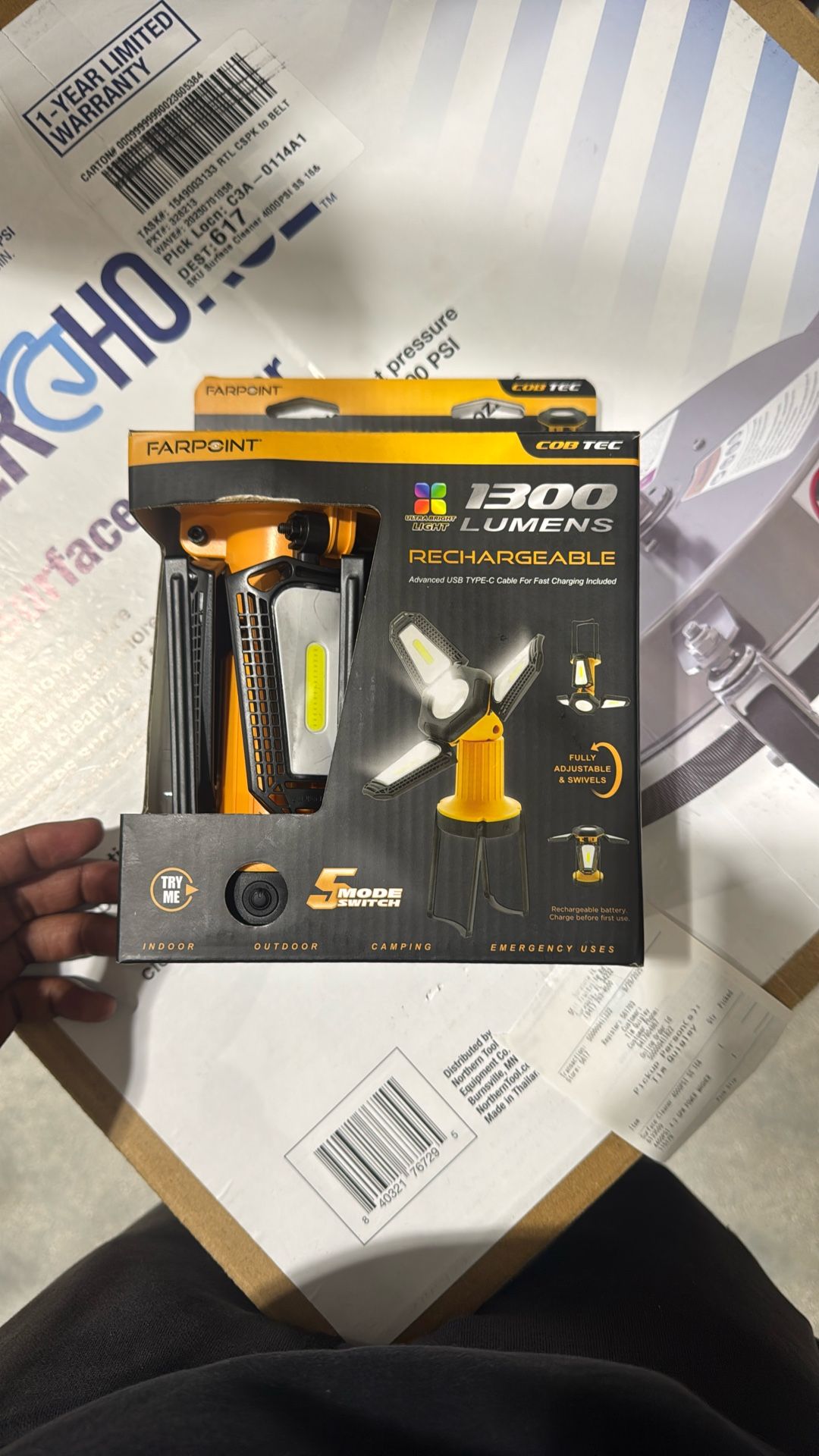 cob tec rechargeable 1300 lumens flashlight versa flex flip worth