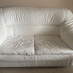 Leather Loveseat Ottoman Center Table And Side Table